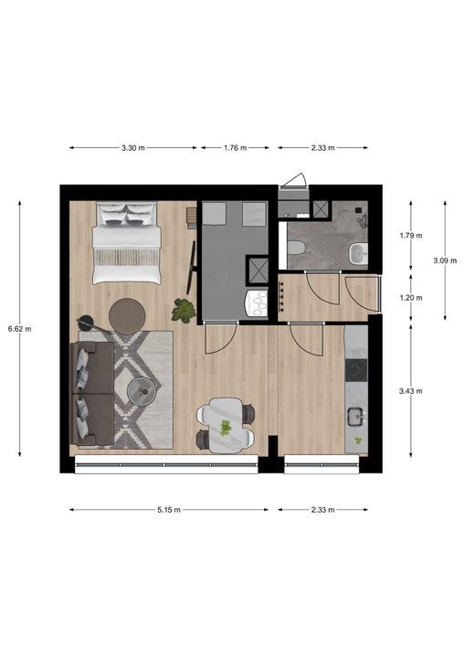 Houttuinen 3 ong, Delft plattegrond-0