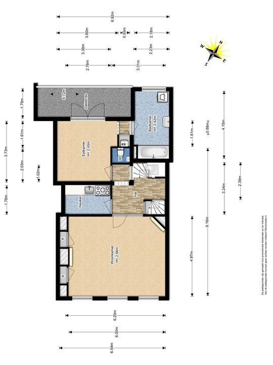 Voldersgracht 22, Delft plattegrond-1