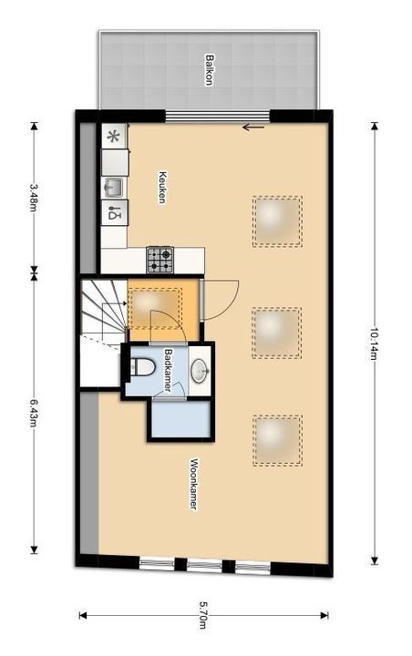 Bagijnestraat 18 18 A, Delft plattegrond-1