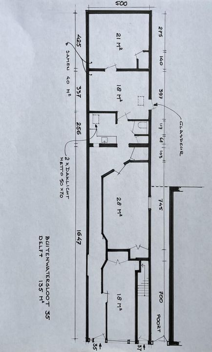 Buitenwatersloot 35, Delft plattegrond-0