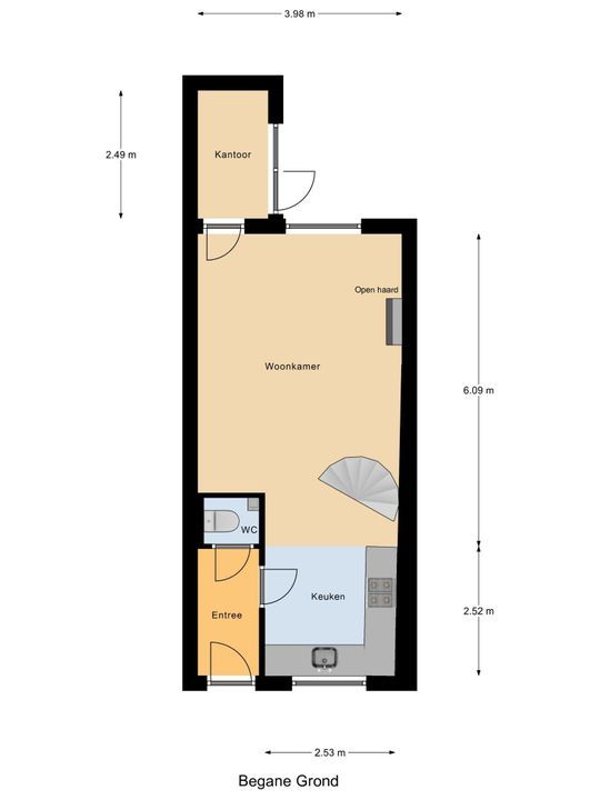 Visstraat 45, Delft plattegrond-0