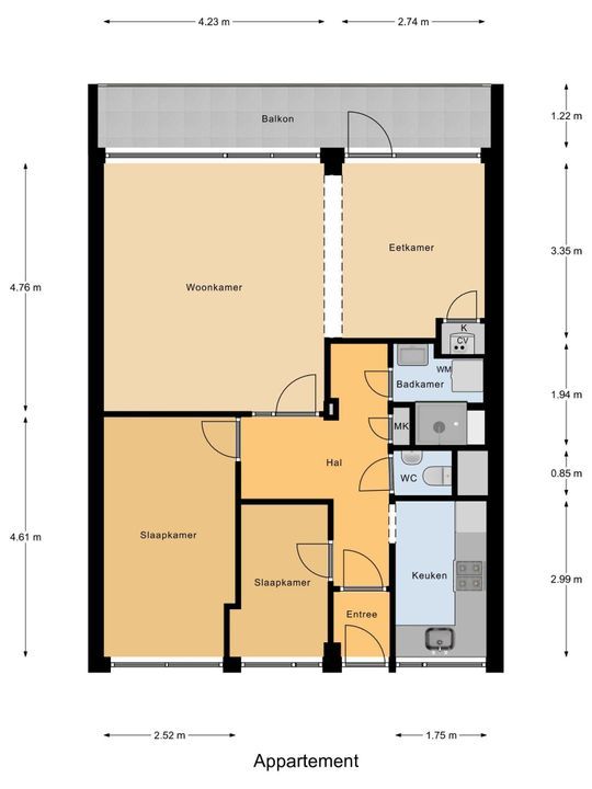 Herman Gorterhof 56, Delft plattegrond-1