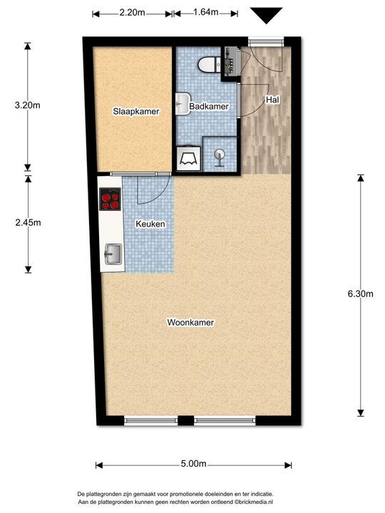 Oude Langendijk 12 b, Delft plattegrond-0