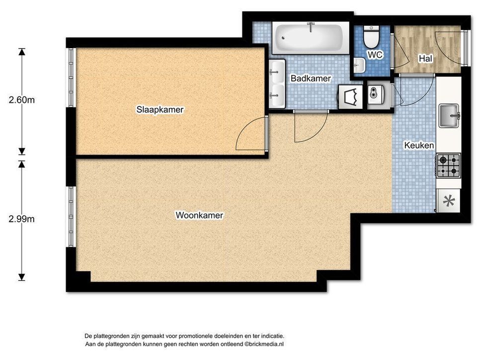 Kromstraat 28 J, Delft plattegrond-0