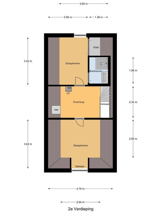 Warmoezierstraat 38, Delft plattegrond-1