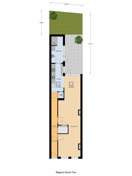 Oostsingel 93, Delft plattegrond-2