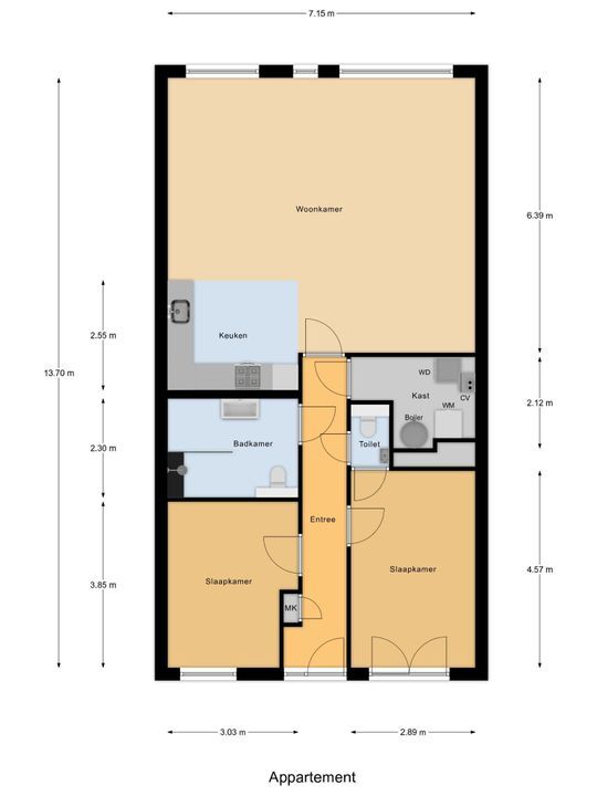 Yperstraat 4 D, Delft plattegrond-0