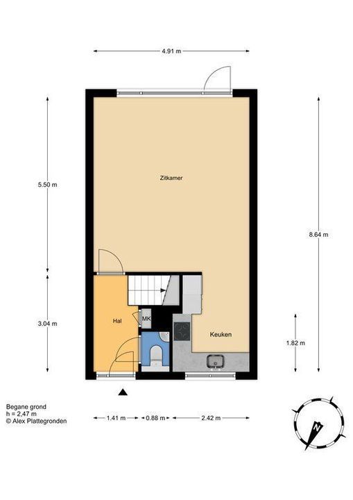 Amazoneweg 64, Delft plattegrond-1