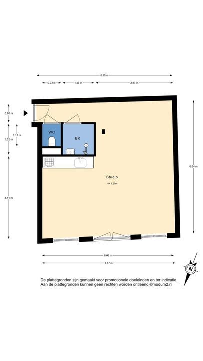 Buitenwatersloot 121, Delft plattegrond-0