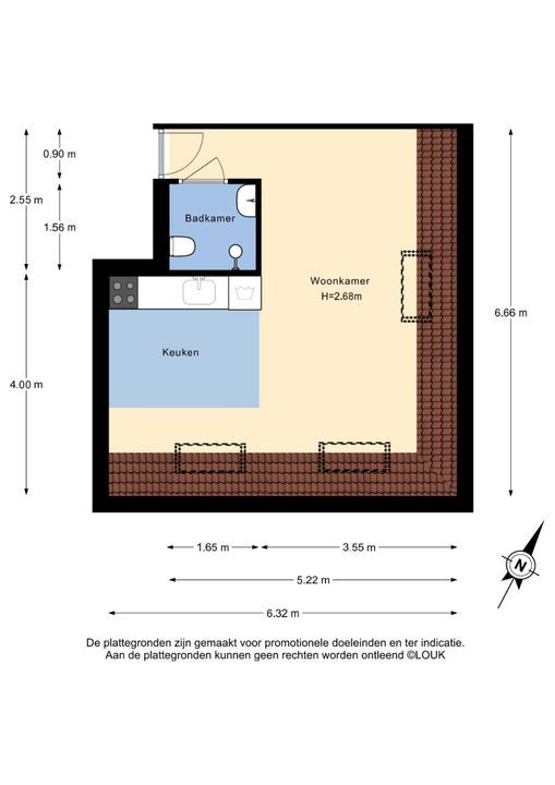 Buitenwatersloot 121 F, Delft plattegrond-0