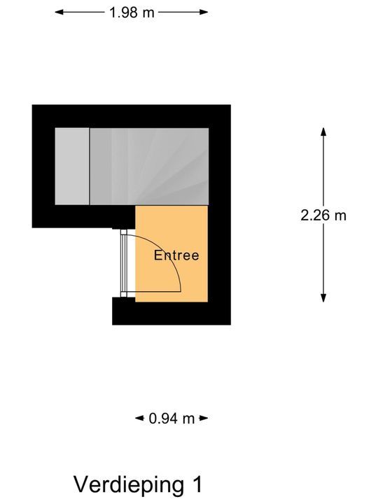 Choorstraat 36 B, Delft plattegrond-0
