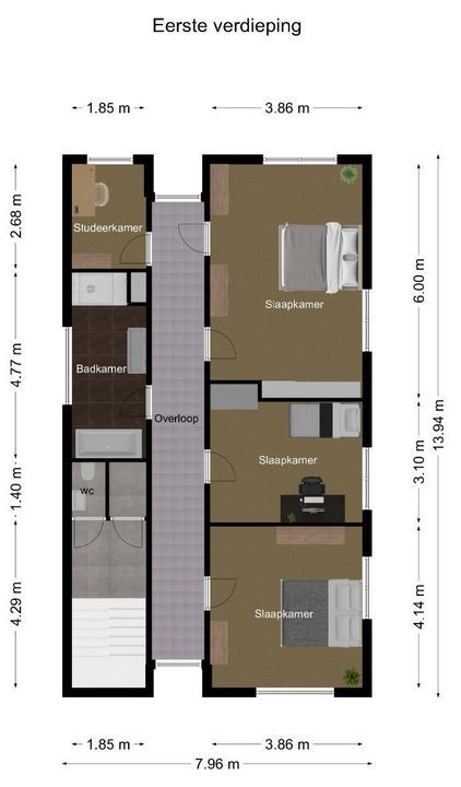 Steve Bikostraat 29, Heerlen plattegrond-