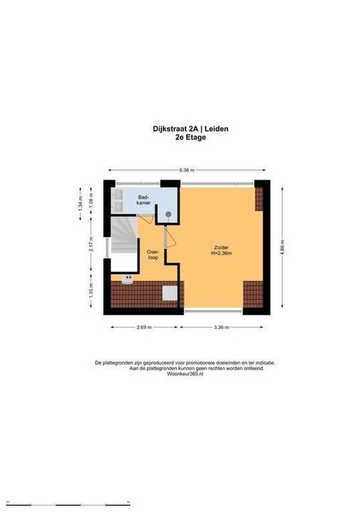 Dijkstraat 2 A, Leiden plattegrond-75