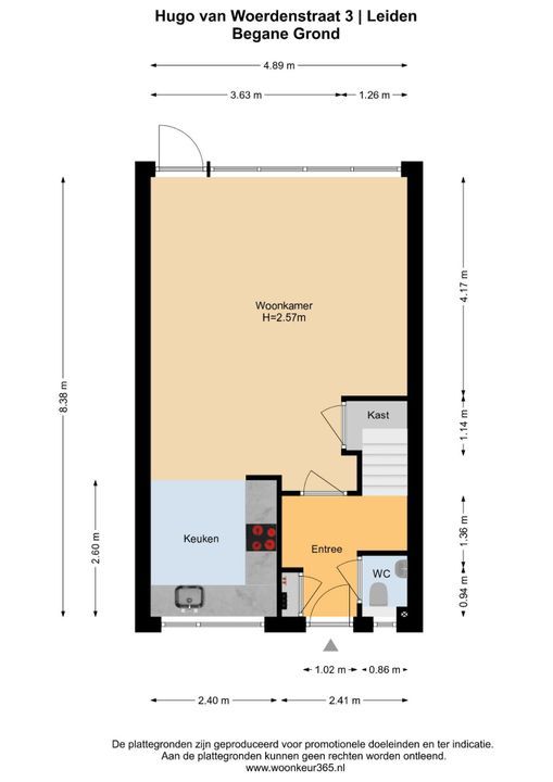 Hugo van Woerdenstraat 3, Leiden plattegrond-32