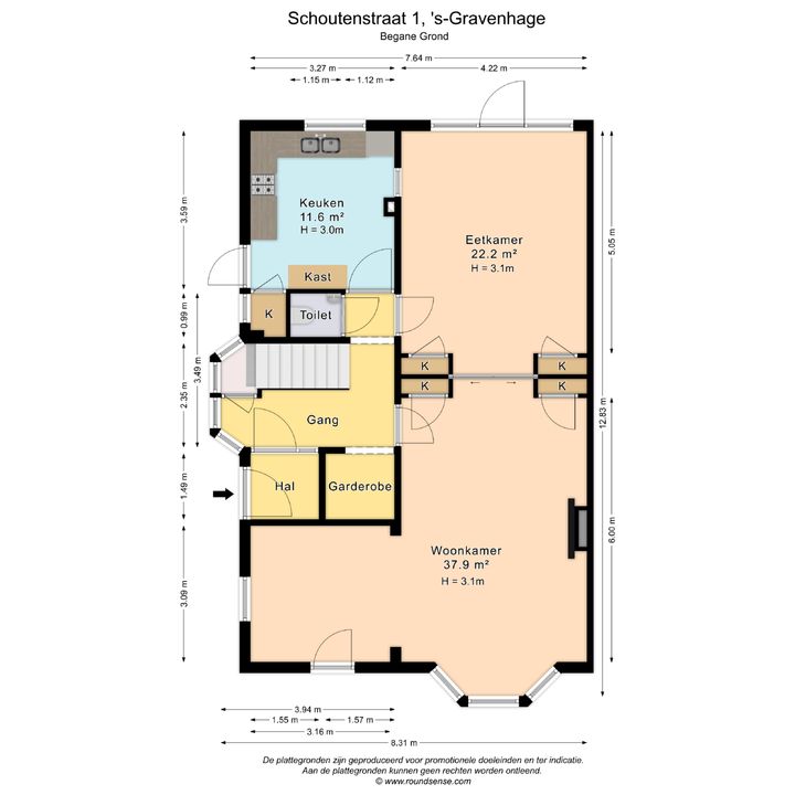 Schoutenstraat 1, Den Haag plattegrond-90