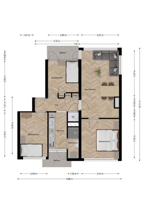 Brahmslaan 5, Leiden plattegrond-41