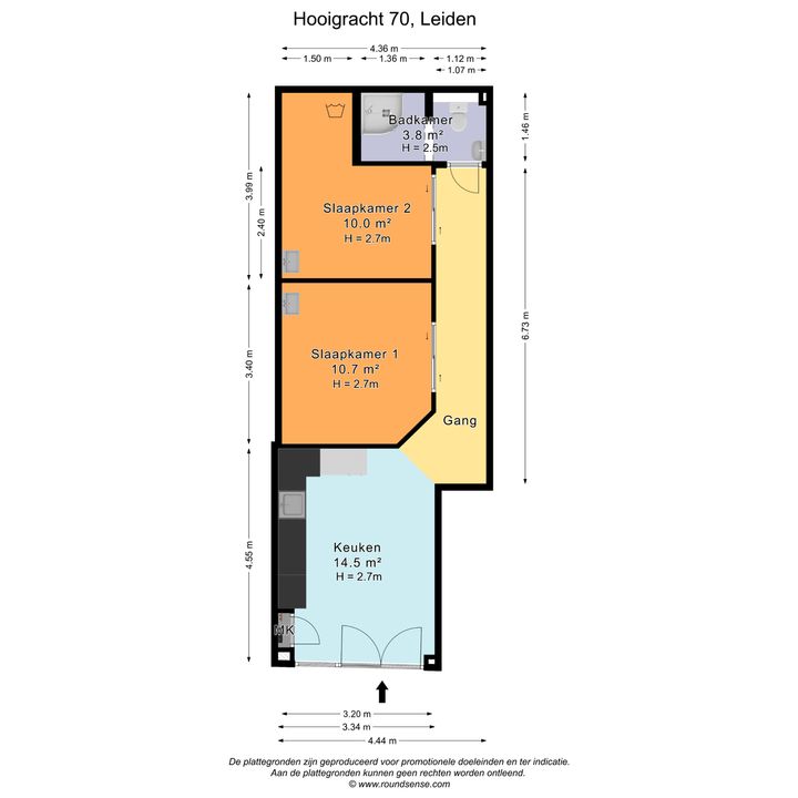 Hooigracht 70, Leiden plattegrond-14