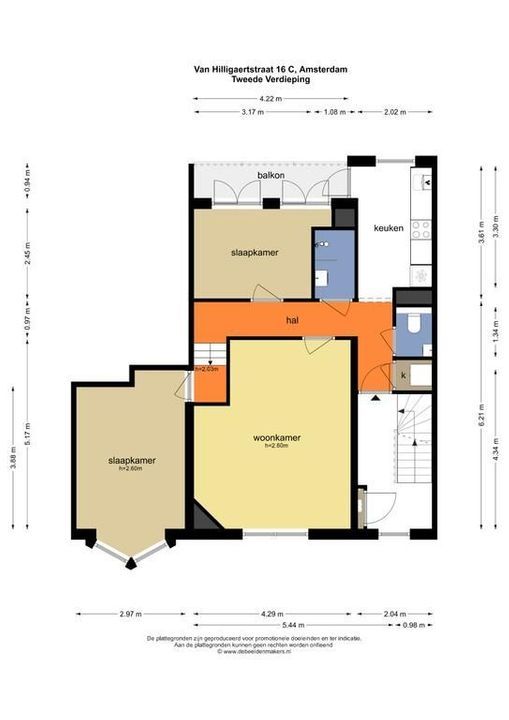 Van Hilligaertstraat 16 C, Amsterdam plattegrond-17