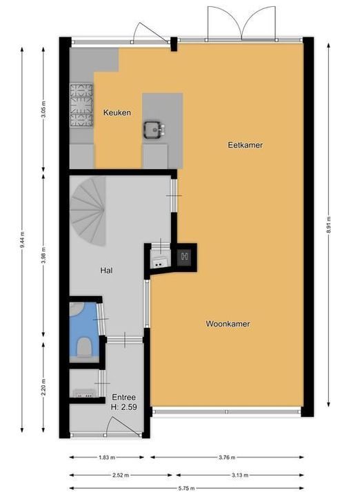 Lijsterlaan 23, Bussum plattegrond-30