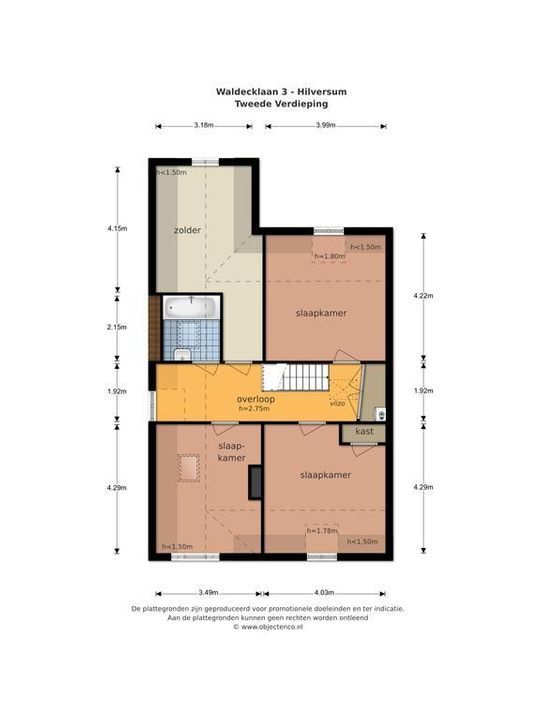 Waldecklaan 3, Hilversum plattegrond-51