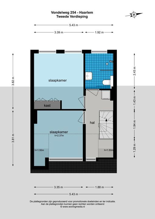 Vondelweg 254, Haarlem plattegrond-34