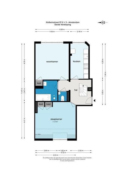 Holbeinstraat 57 /II, Amsterdam plattegrond-33