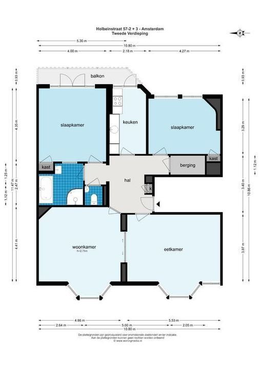 Holbeinstraat 57 /II, Amsterdam plattegrond-33