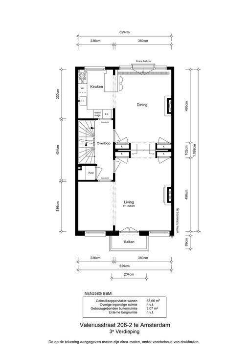 Valeriusstraat 206 2, Amsterdam plattegrond-50