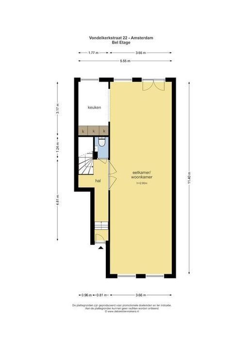 Vondelkerkstraat 22 H, Amsterdam plattegrond-24