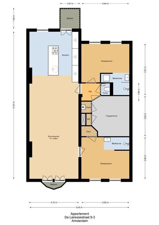De Lairessestraat 9 3, Amsterdam plattegrond-30