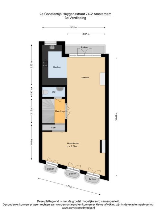 Tweede Constantijn Huygensstraat 74 2, Amsterdam plattegrond-47