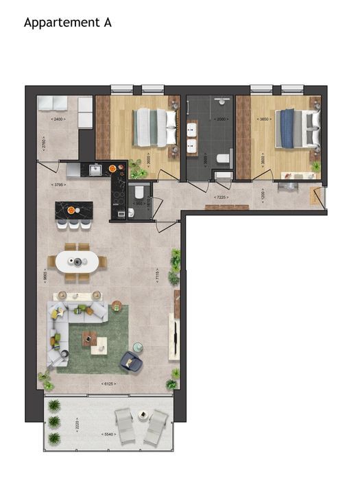 Kade Appartement | Type A 1, Goes plattegrond-10