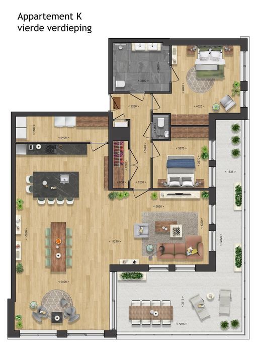 Hoek Appartement | Type K 32, Goes plattegrond-11