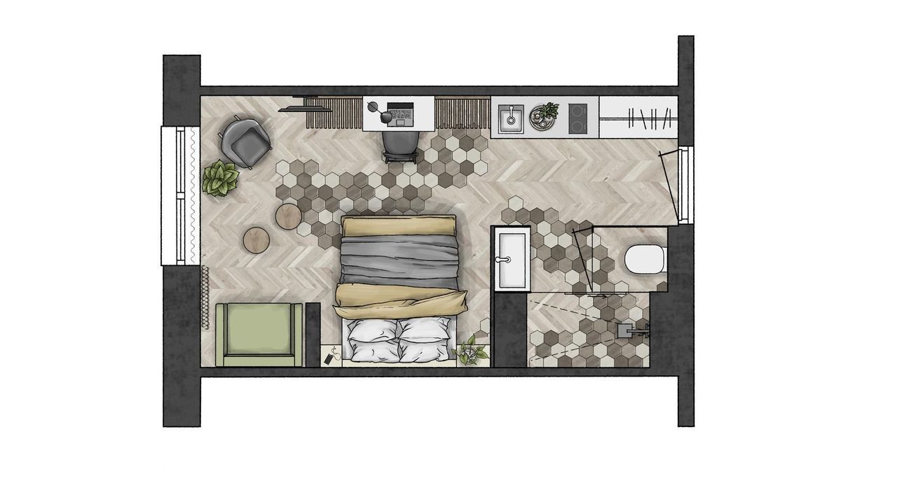 Waterstate 1.16 | Hotelappartement type L 0 ong, Goes plattegrond-11