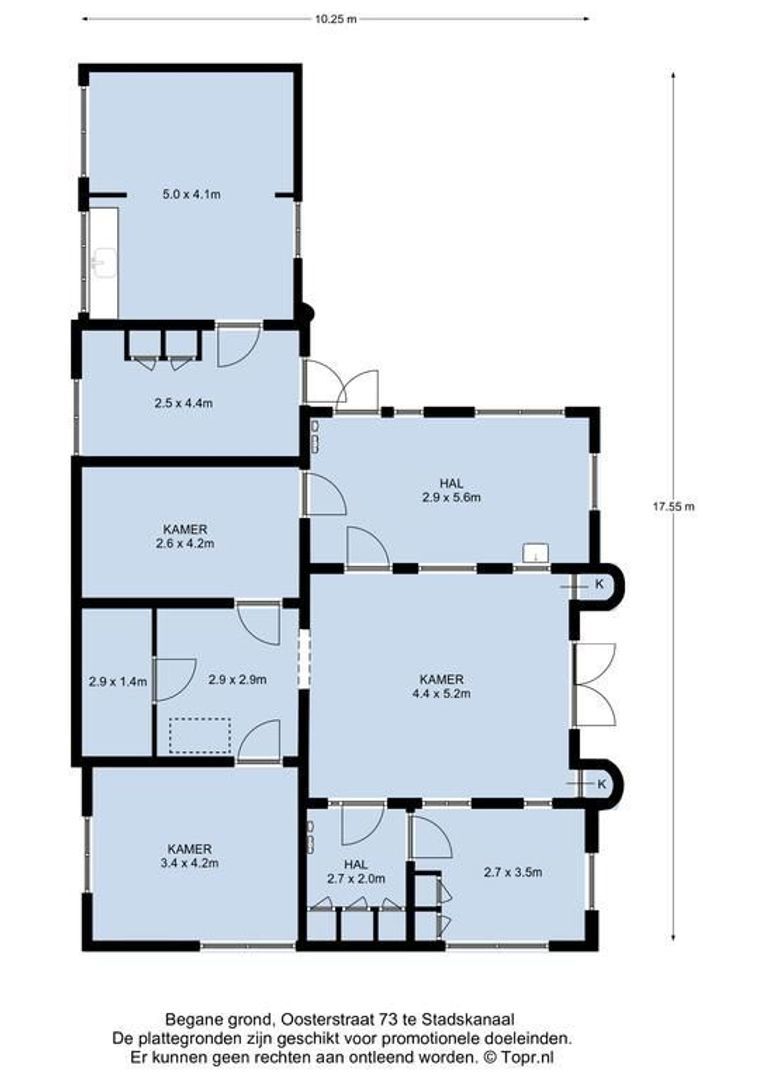 Oosterstraat 73, Stadskanaal plattegrond-0