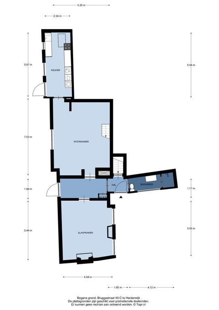 Bruggestraat 49 3, Harderwijk plattegrond-0