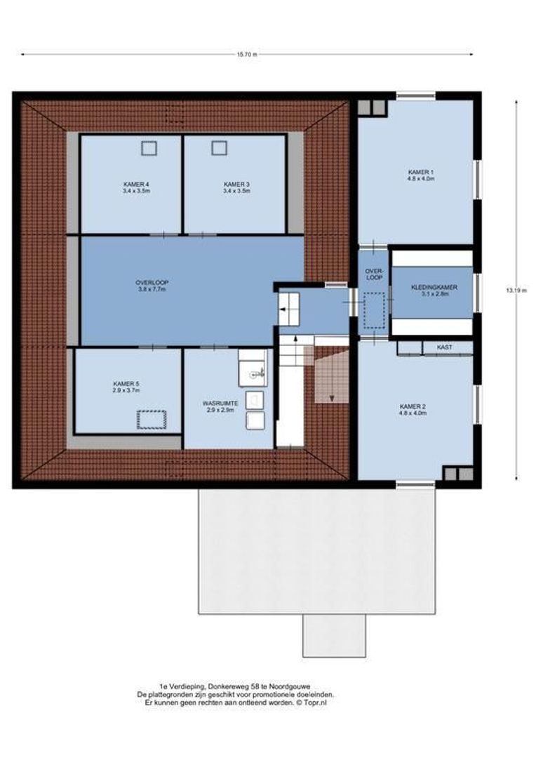 Donkereweg 58, Noordgouwe plattegrond-1