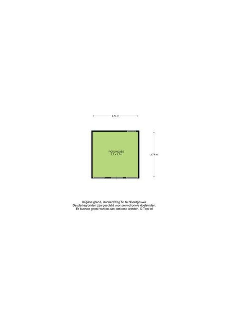 Donkereweg 58, Noordgouwe plattegrond-3