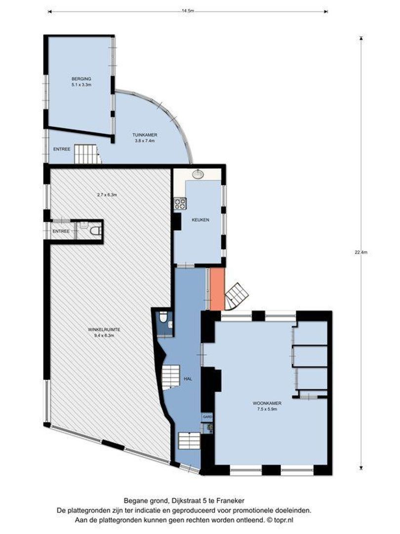 Dijkstraat 5, Franeker plattegrond-1