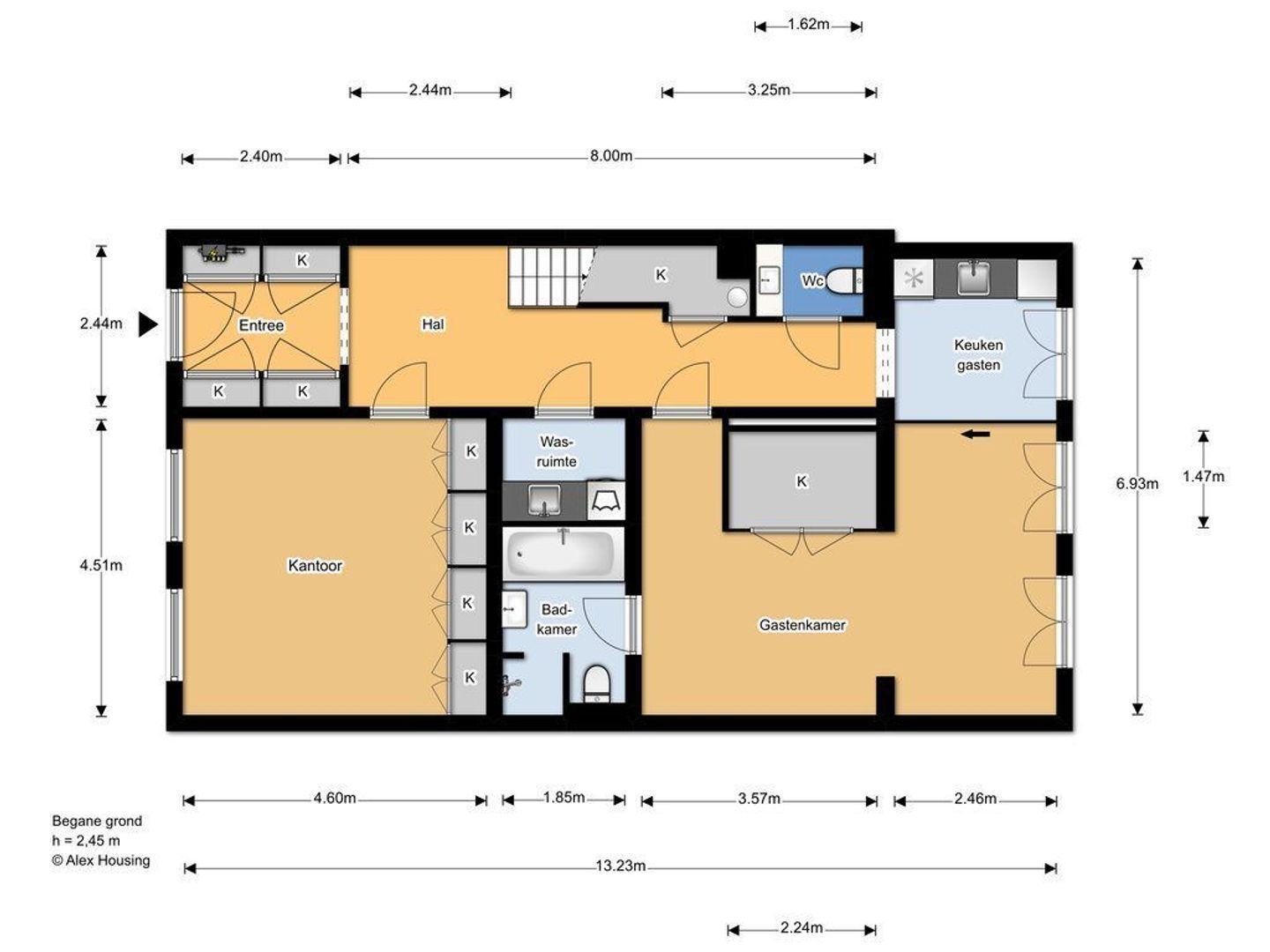 Hooigracht 34, Den Haag plattegrond-0