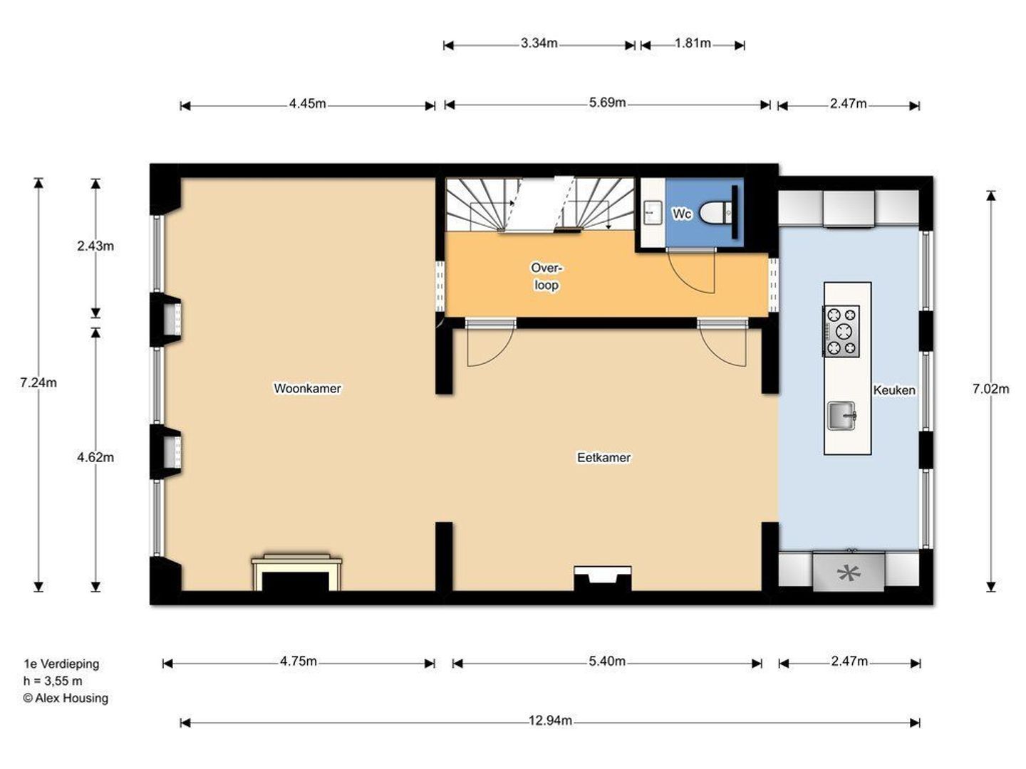 Hooigracht 34, Den Haag plattegrond-2