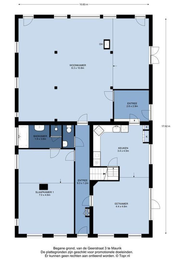 van de Geerstraat 3, Maurik plattegrond-0