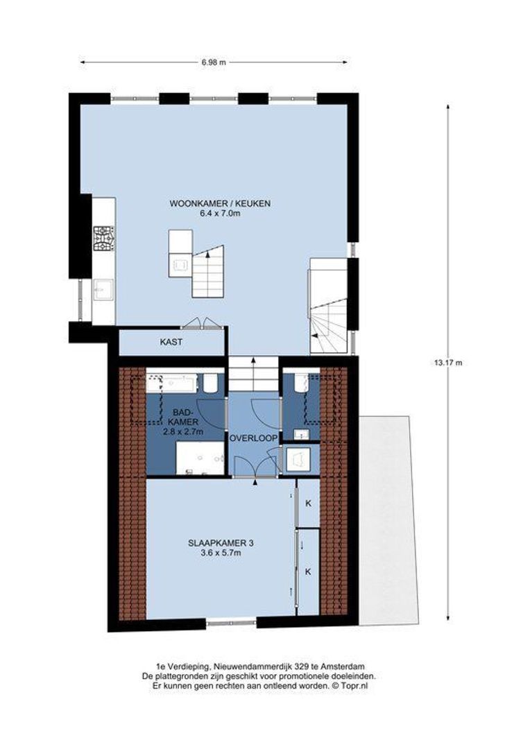 Nieuwendammerdijk 329 - 331, Amsterdam plattegrond-2