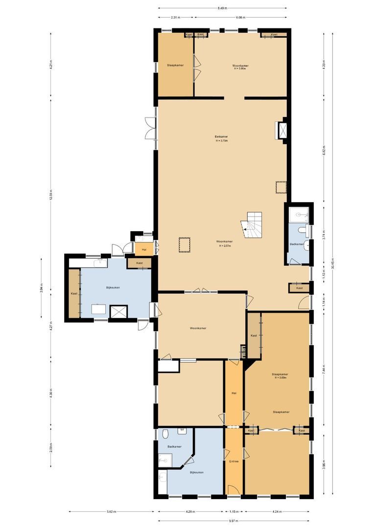 Benedenberg 32, Bergambacht plattegrond-95