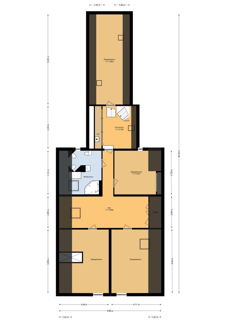 Benedenberg 32, Bergambacht plattegrond-95