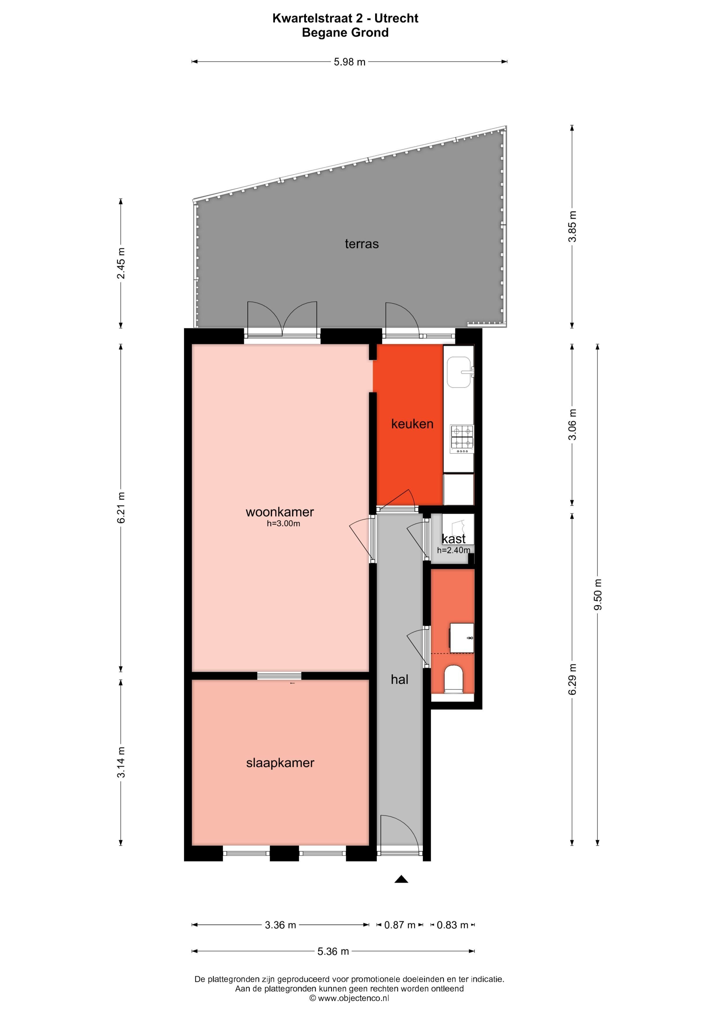 Kwartelstraat 2, Utrecht plattegrond-2