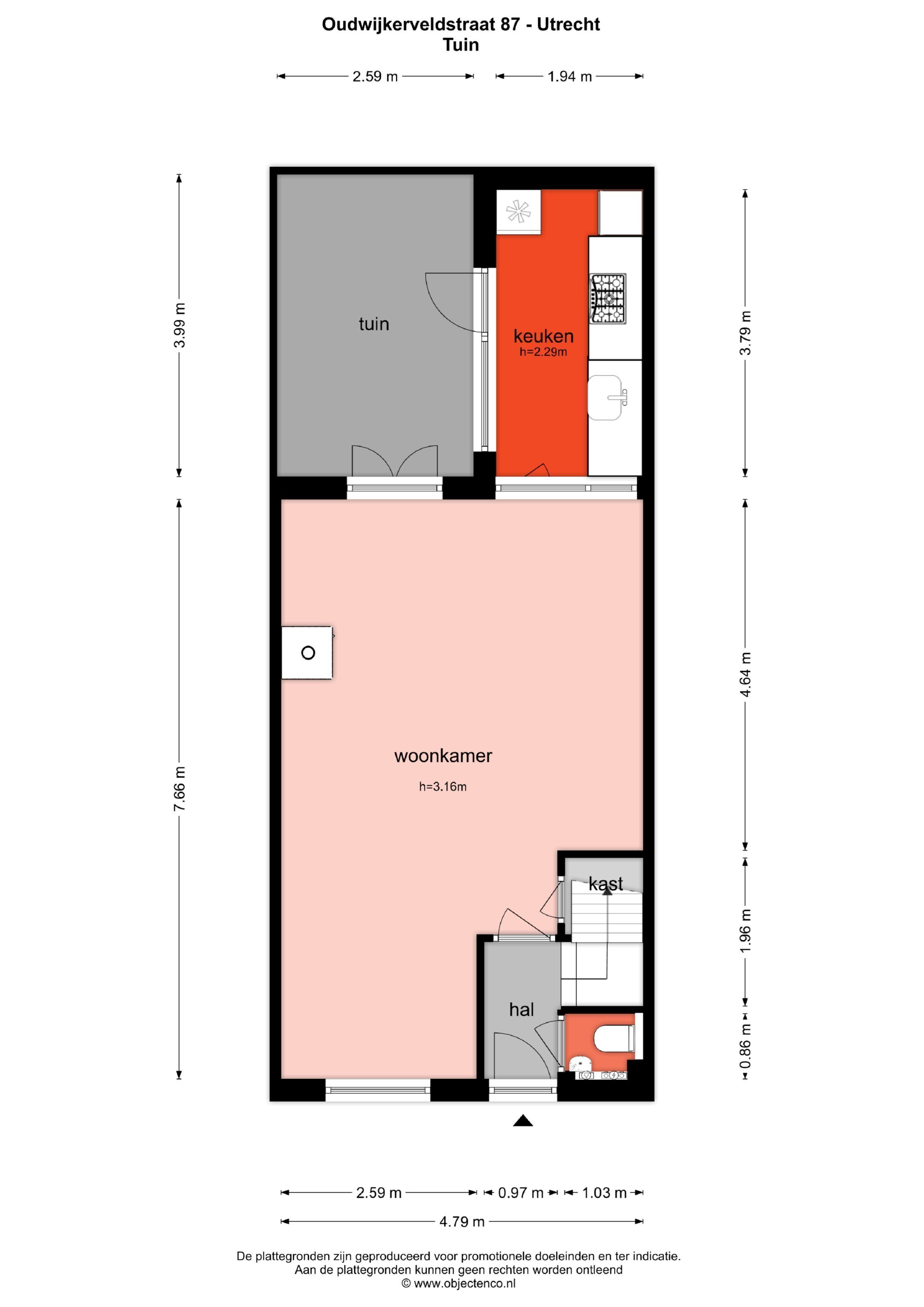 Oudwijkerveldstraat 87, Utrecht plattegrond-4