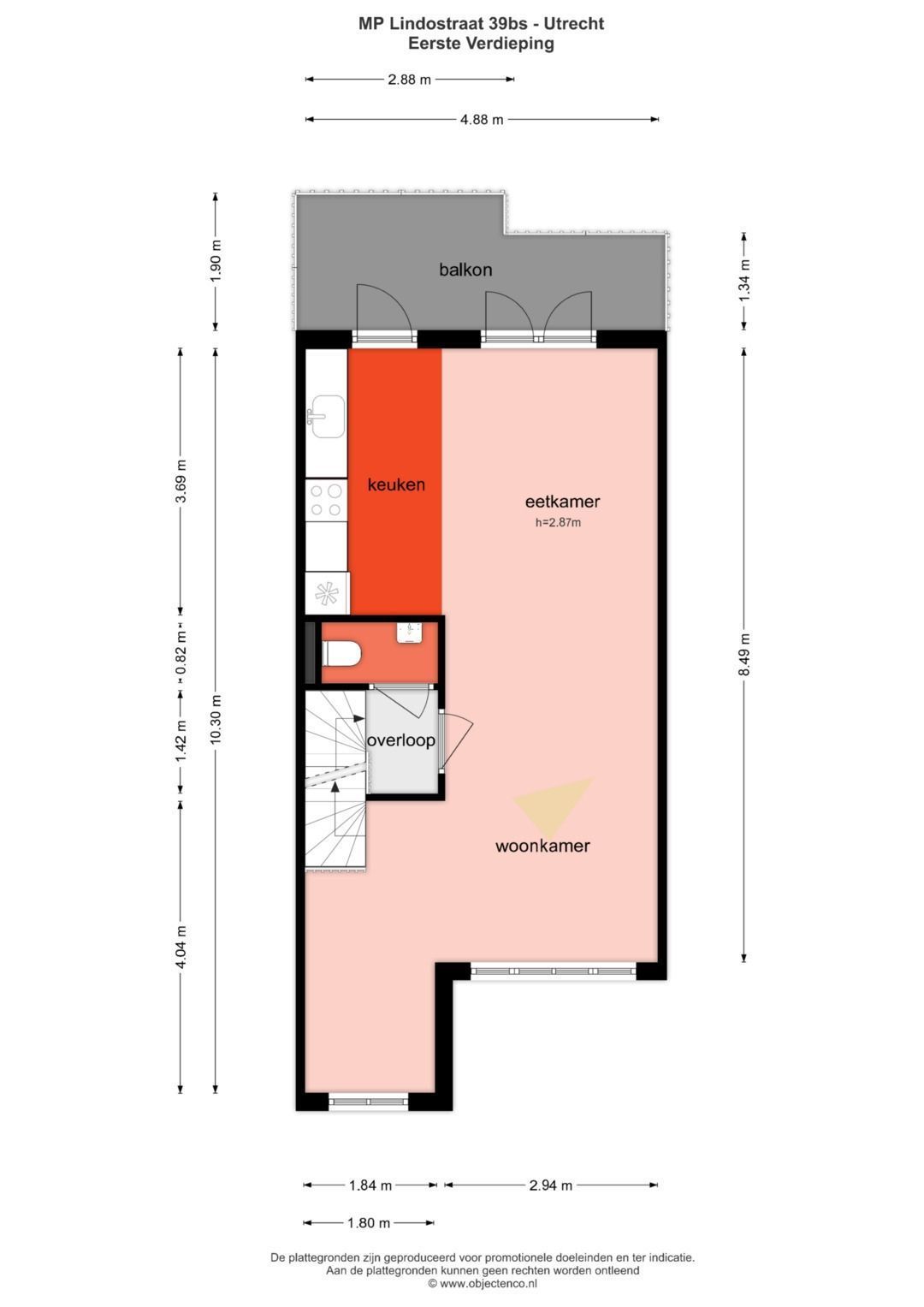 M.P. Lindostraat 39 BS, Utrecht plattegrond-2