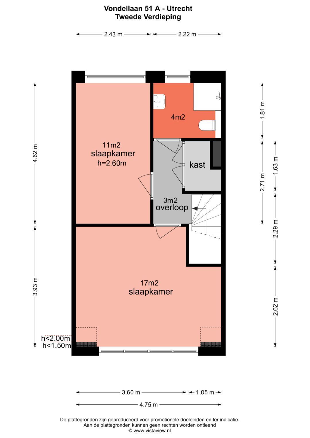 Vondellaan 51 A, Utrecht plattegrond-3