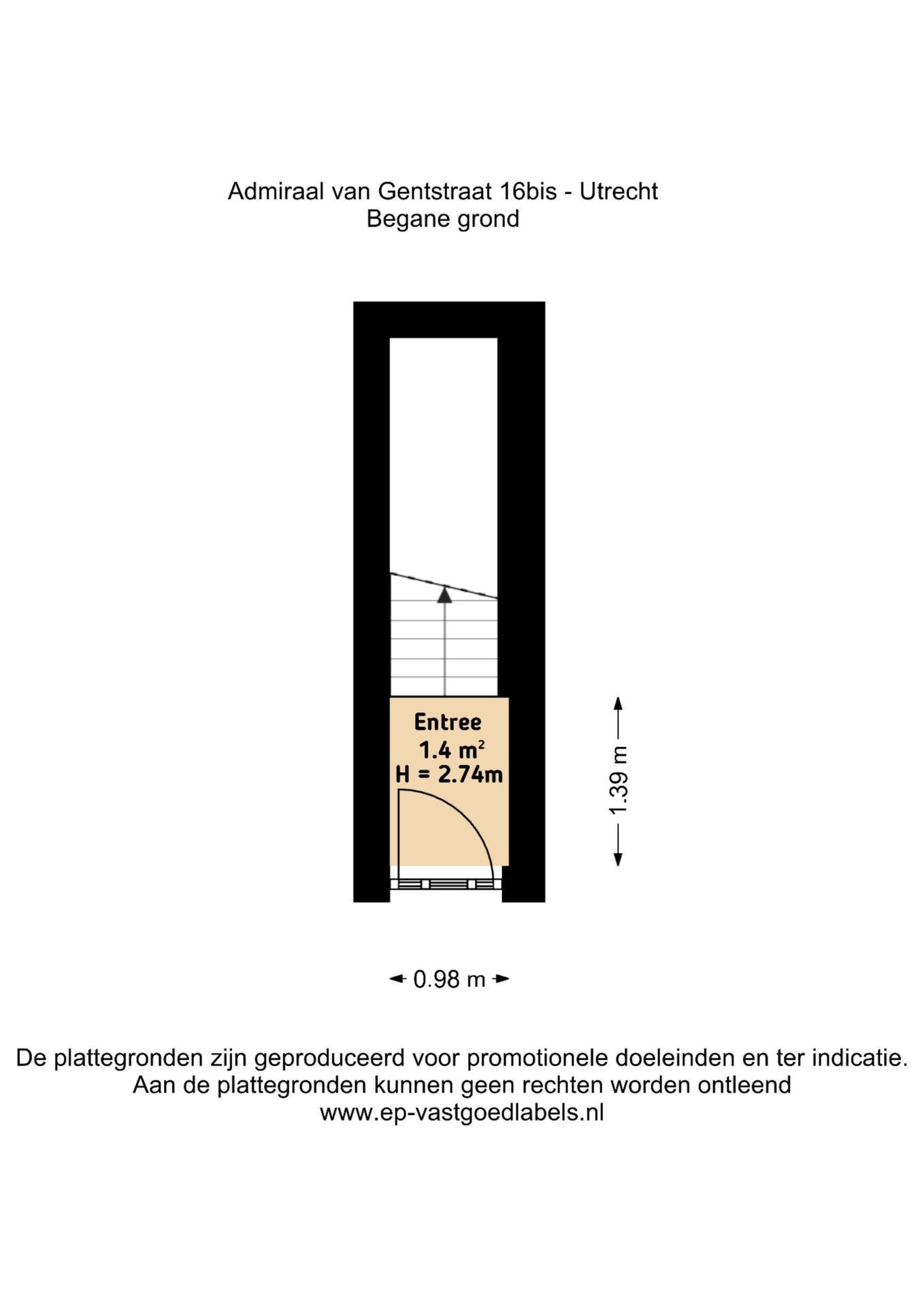 Admiraal van Gentstraat 16 BS, Utrecht plattegrond-0